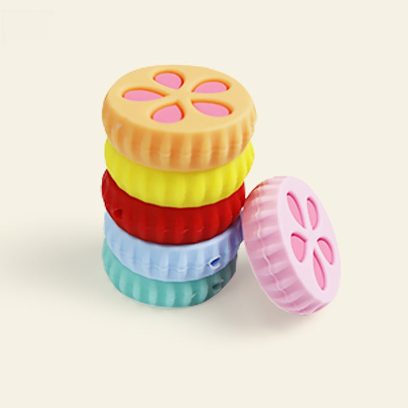 Silicone Focal Beads Petal Cookies Floral Cut Out Design 20pcs