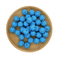 15mm Silicone Beads Crackle Printed Multi Color 50pcs 13