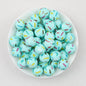 15mm Colorful Polka Dot Print Round Silicone Beads  50pcs - Candy Crush