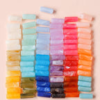 Acrylic Tube Beads 8x20mm Pastel Marbled Soft Glow 10pcs