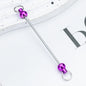 Beadable Keychain Pole Metal Electroplated Vibrant Colors 44