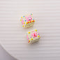 Painted Square Acrylic Beads 15mm Circus Pig Rabbit Expression 5pcs 6