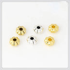 Alloy Flat Pumpkin Spacer Beads 5-7mm Striped Tibetan Style 100pcs