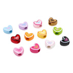 Bowknot Outline Heart Acrylic Beads 11mm 40pcs 4
