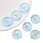 Flat Round Acrylic Beads 23mm Iridescent Puppy Wreath Design 8pcs 13