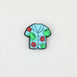 Summer Floral Pattern Shirt Silicone Focal Beads 20 pcs - Blue