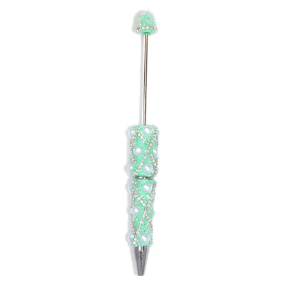 Beadable Pen with Rhinestone Pearl Chain Multicolor Rotating 5 Pcs 22