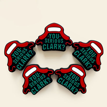 Silicone Focal Beads Christmas Work Hats YOU SERIOUS CLARK Text 20pcs