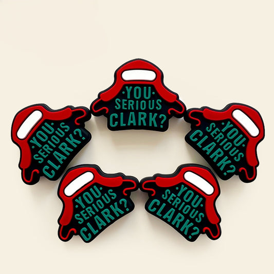 Silicone Focal Beads Christmas Work Hats YOU SERIOUS CLARK Text 20pcs