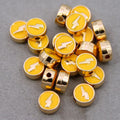 Round Metal Beads 8mm Colorful Lightning Enamel Gold Edge 100pcs 3