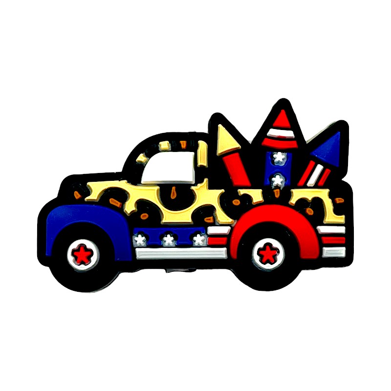 Silicone Focal Beads Independence Day US Car Patriotic Pickup Truck 20pcs