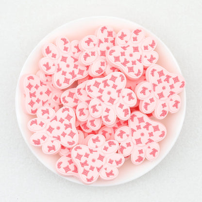 Luxury Inspired Bear Paw Silicone Focal Beads Pink Brown 20pcs - Pink