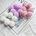 Beaded Ball Pearl Pom Pom Wristlet Keychain Colorful Pastel Neutrals 2