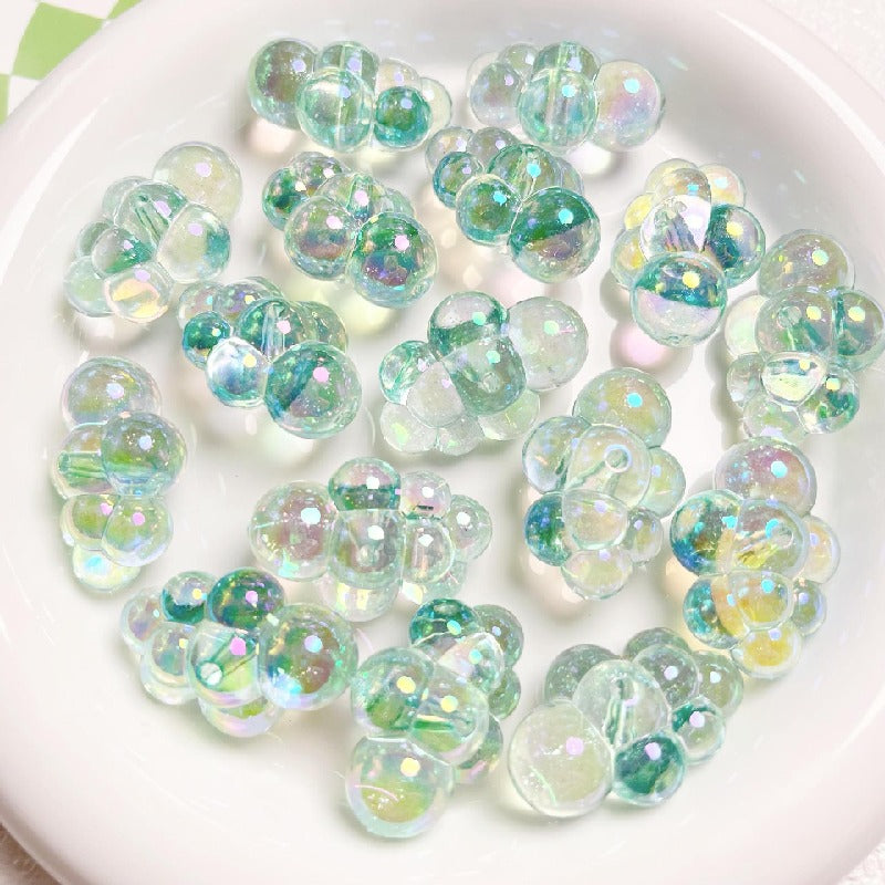 UV Finish Cloud Acrylic Beads 22x32mm Transparent Pastel 10pcs 4