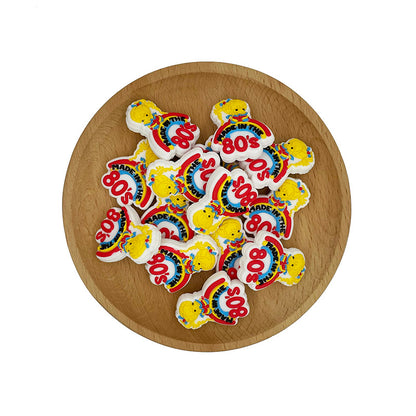 Silicone Focal Beads Rainbow Girl Made In The 80s Rainbow 20pcs 2