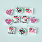 Silicone Focal Beads Mother Day Circle Badge Smiling Face 20pcs 4