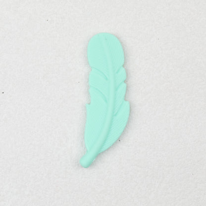 Colorful Feather Shaped Silicone Beads 20pcs 4