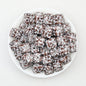 13.5mm Square Leopard Print Silicone Beads 50pcs - 11