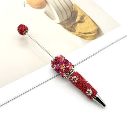 Beadable Pen with Butterfly and Rose Pearls Decorative Handle  10