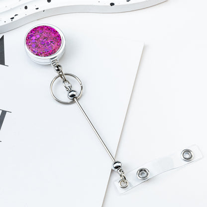 Beadable Badge Bar Reels With Glitter