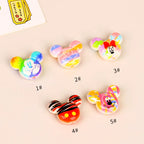 3D Rainbow Mickey Minnie Head Acrylic Beads 28mm 10pcs 6