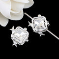 Rhinestone Alloy Star Frame Square Beads 23mm 5pcs 6
