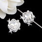Rhinestone Alloy Star Frame Square Beads 23mm 5pcs 6