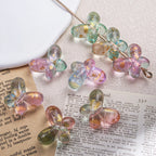 Clear Butterfly Acrylic Beads 27mm Gilded Flecks Pastel 20pcs