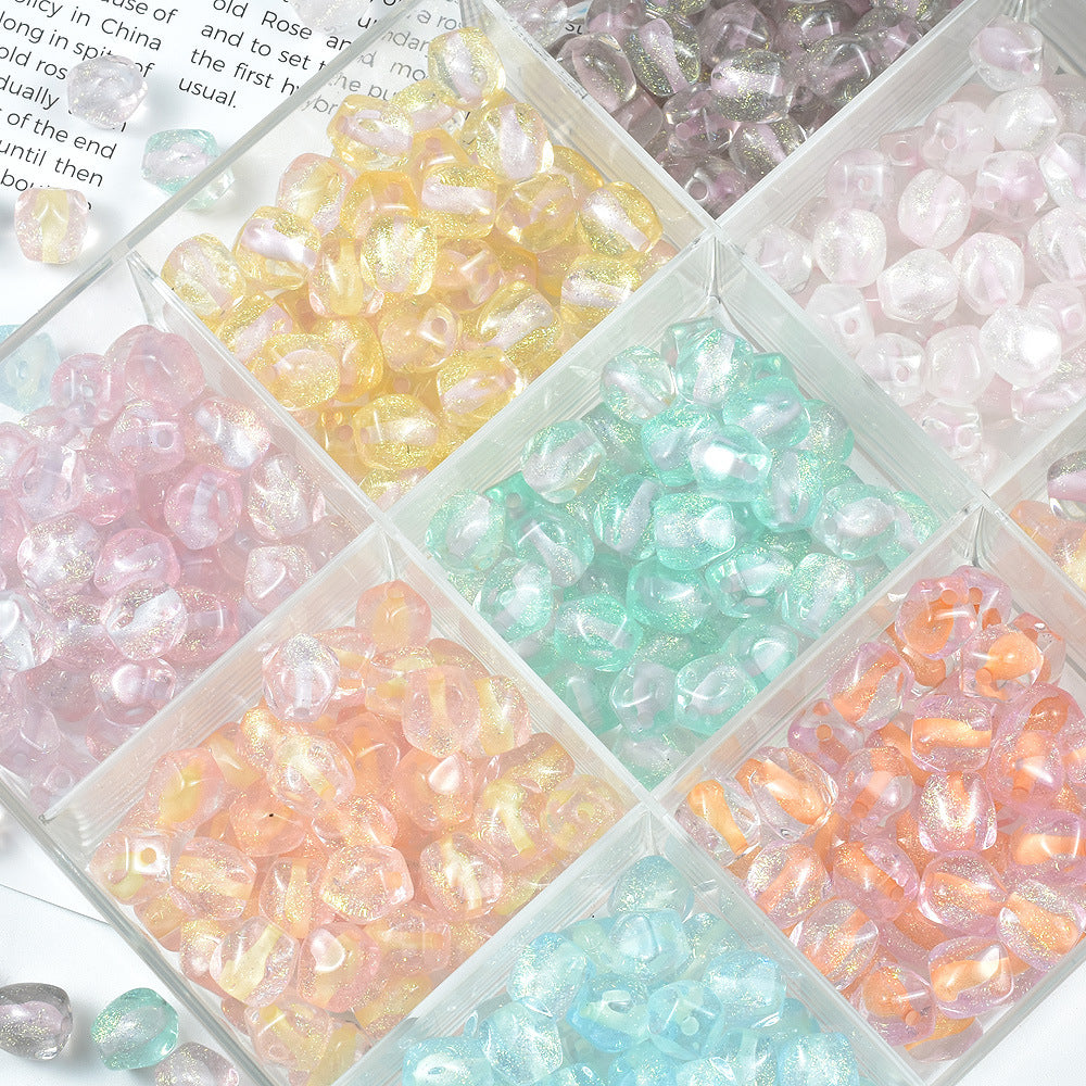 Resin Octagonal Faceted Candy Heart Beads 10mm Sparkling 100pcs