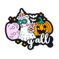 Silicone Focal Beads Pumpkin Ghost Yall Text Halloween Design