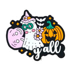 Silicone Focal Beads Pumpkin Ghost Yall Text Halloween Design