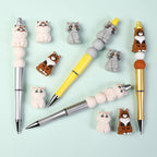 3D Cute Persian Maine Cat Silicone Focal Beads 20pcs 7