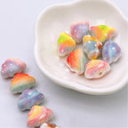 Painted Embossed Rainbow Cloud Acrylic Beads 18mm 100pcs