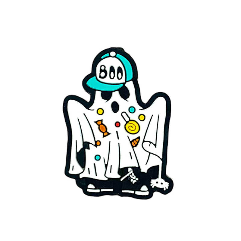 Silicone Focal Beads Halloween Boo Hat Candy Ghost Smiling Face 1pcs