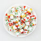 15mm Light Floral Print Round Silicone Beads 50 pcs - Floral Design 9