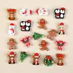 3D Christmas Silicone Focal Beads Holiday Characters Assortment 20pcs 8