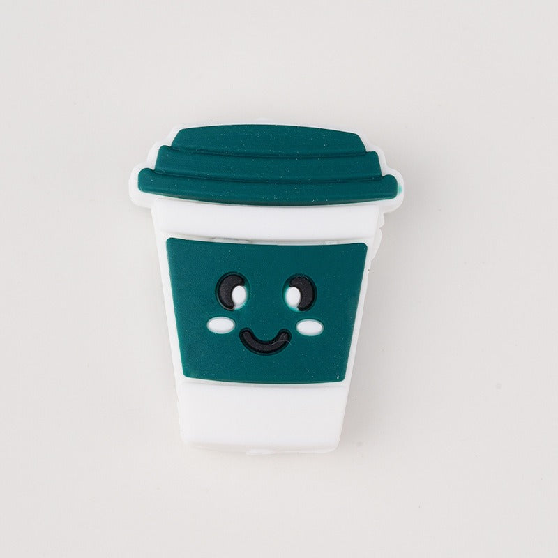Silicone Focal Beads Smile Cup Smiling Face Coffee Cup 10pcs 3
