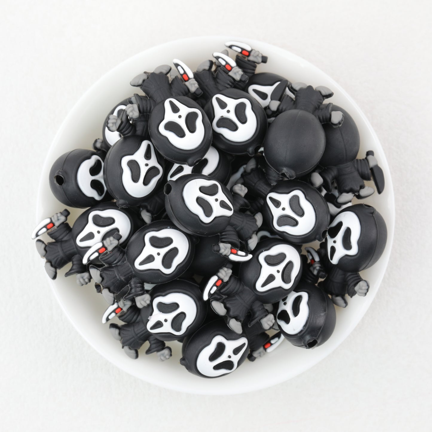 Silicone 3D Focal Beads Ghostface Front View Knife Accessory