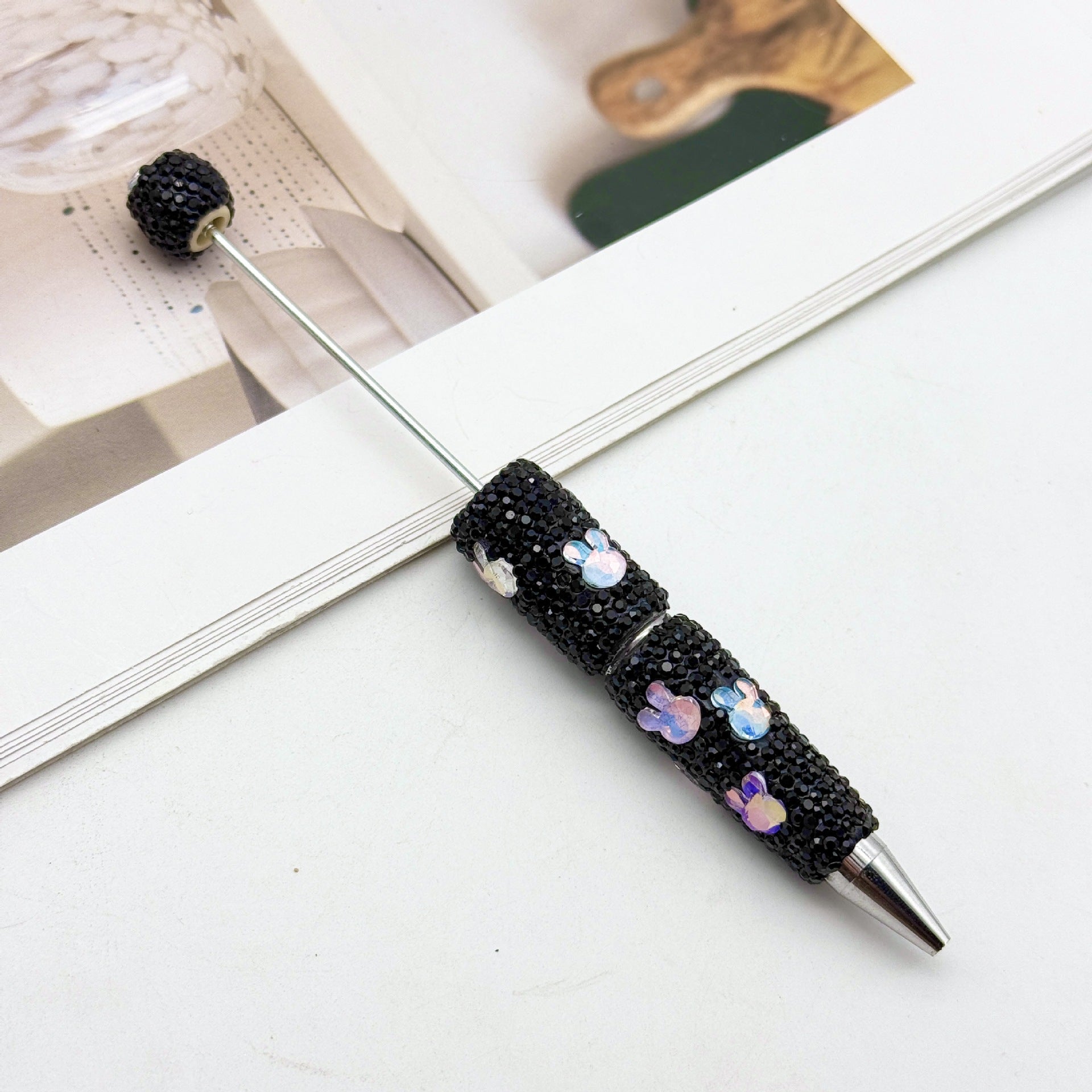 Love Rabbit Colored Rhinestones Beadable Pen 8
