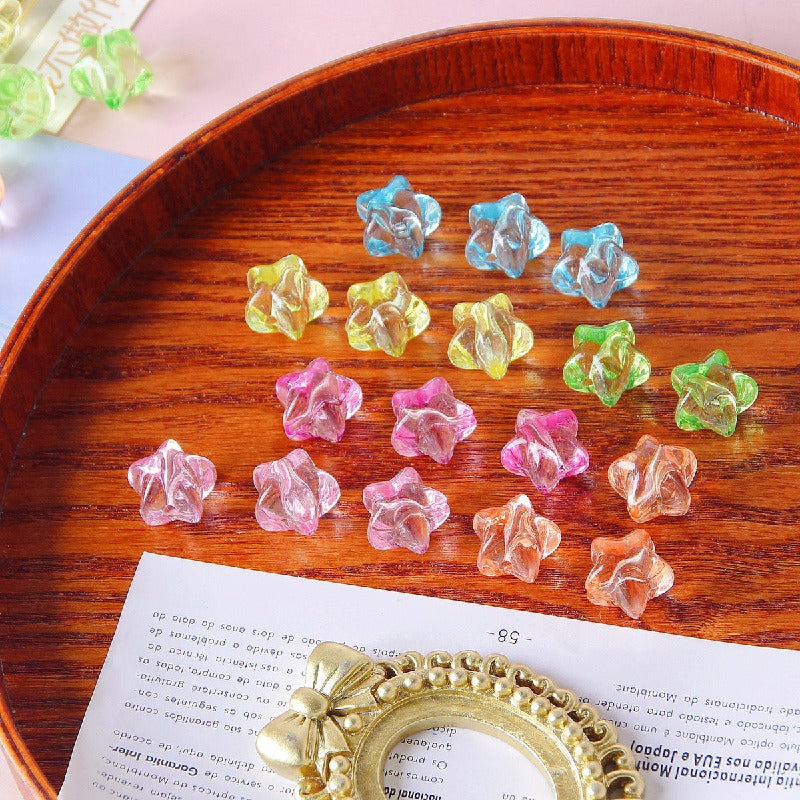 Transparent Star Acrylic Beads 11mm Glossy Translucent 60pcs 3