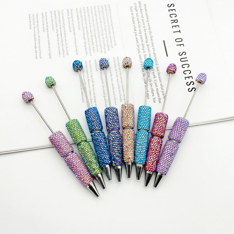 DIY Electroplated Colorful Rhinestones Beadable Pen 2