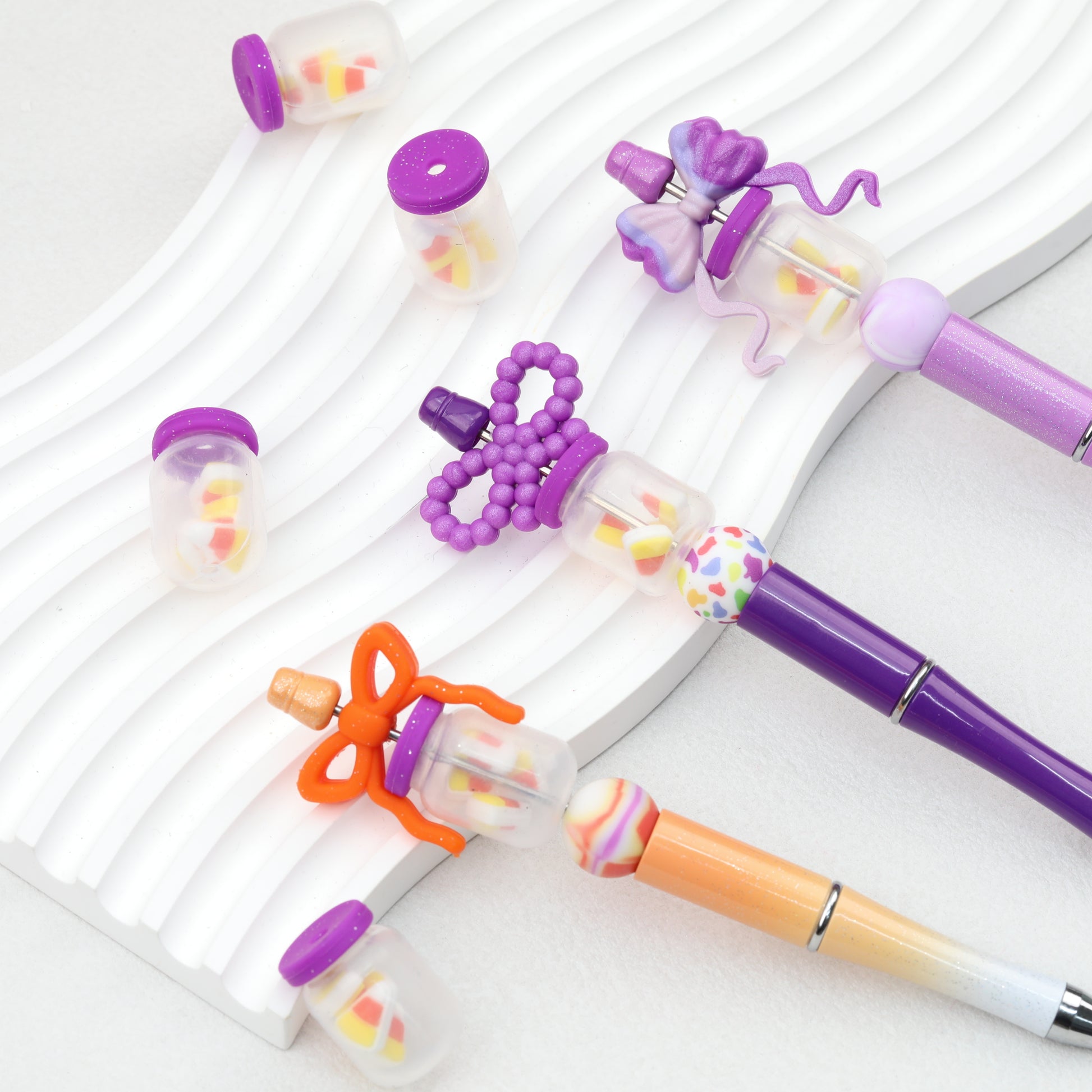 Halloween Purple 3D Silicone Focal Beads Candy Jar Design 20pcs