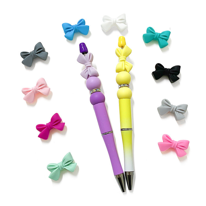 Colorful Bow Silicone Focal Beads 20 pcs 4