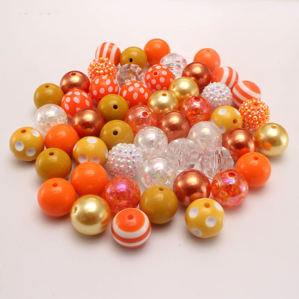 Bubblegum Beads 20mm Orange Yellow Gold Chunky Mix 50pcs 2