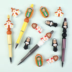 Silicone 3D Focal Beads Jesus Church Nun Virgin Mary Holding Lamb 20pcs 9
