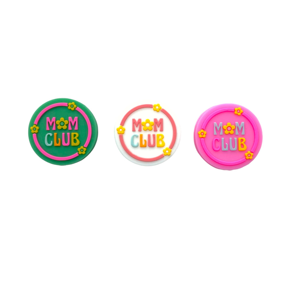 Silicone Focal Beads Mom Club Floral Circle Pastels 20pcs
