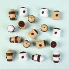 Silicone 3D Focal Beads Coffee Cup With Coffee Bean Detail 20pcs 8