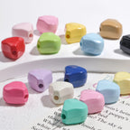 Irregular Faceted Heart Acrylic Beads 12mm Vibrant Colors 50pcs