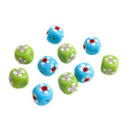 Colorful 12mm Square Glass Flower Beads 10pcs 5