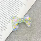 Hand Painted Bow Acrylic Beads 25-33mm Colorful Polka Dot 10pcs 8